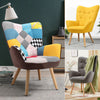 Upholstered Armchair Retro Fireside Wing Back Lounge Accent Chair Living Bedroom