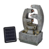 Garden Water Feature Outdoor Solar LED Cascading Flowing Water Fountain w Lights
