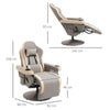 Manual Recliner Armchair PU Sofa Chair w/ Adjustable Leg Rest & 135° Reclining