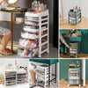 Rolling Cosmetic Case Makeup Trolley Brush Storage 3/4/5/6 Drawers Organiser Box