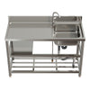 Stainless Steel Single Bowl Catering Sinks Commercial Home Kitchen LHD Platform