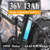 SHIMANO 20" Folding Electric Bike 36V 13Ah 250W City Ebike 15.5mph Fat Tire