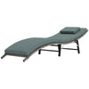 Folding Rattan Sun Lounger with Cushion and Pillow, Mixed Grey