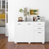 Modern Sideboard Kitchen Storage Cabinet with 2 Drawers, White