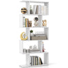 5-Tier Bookshelf Geometric S-Shaped Bookcase Modern Display Shelf-White