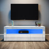 Modern TV Unit Cabinet White Stand High Gloss Sideboard 120cm with LED RGB Light