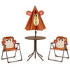 Indoor/Outdoor Collapsible Toddler Activity Table with 2 Folding Chairs-Coffee