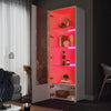 White High Gloss all Display Cabinet Cupboard Storage Sideboard with LED Lights