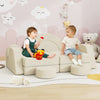 Kids Play Couch Set Fold Out Modular Sofa Creative Playhouse Creamy White New