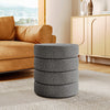 Large Round Footstool Vanity Dressing Table Stool Makeup Chair Grey Teddy Plush