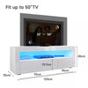 White 120cm TV Unit Cabinet Stand Storage Set High Gloss with LED Lights Drawers
