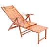 Folding Bamboo Recliner Garden Deck Chair Sun Lounger Armchair Beach Sleeper Bed