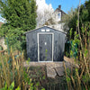 8*8ft Large Metal Garden Shed Apex Roof Outdoor Tools Store Storage Shed & Base