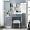 Modern Dressing Table Vanity Set with LED Mirror Cabinet Stool 4 Drawers Gift UK