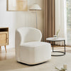 Rotating Single Sofa Swivel Cuddle Armchair White Teddy Boucle Accent Tub Chairs