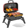 Folding Charcoal Barbecue Grill, BBQ for Camping, Red