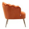 Upholstered Scalloped Velvet Matte Armchair Lounge Chair Oyster Back Sofa Nordic