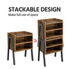 3-Tier Sofa Side End Table Stackable Bedside Table with Metal Frame for Bedroom