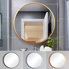 Round Wall Mounted Mirror Bathroom Bedroom Makeup Dressing Mirrors Metal Frame