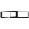 Wall Shelves - Set of 2, Black Oak, 80x15x26 cm, Made from Engineered Wood
