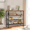 isightguard Shoe Rack 4 Tier Shoe Storage Rack with Wooden Top, Shoe Organise...