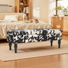 Chic Cow Pattern Ottoman Storage Bench Stool Fabric Padded Hallway Window Seat