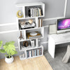 5-Tier Bookshelf Geometric S-Shaped Bookcase Modern Display Shelf-White
