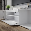 200cm High Gloss TV Stand White Cabinet Unit Doors Storage with RGB LED Cupboard