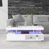 Coffee Table LED White High Gloss Sofa Side Table Living Room Centre Tea Table
