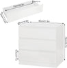 🏅White High Gloss 3 Drawer Chest of Drawers Modern Slim Bedroom Storage Cabinet