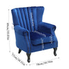 Velvet Armchair Scalloped Back Lounge Sofa Seat Occasional Studded Accent Chair