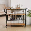 Industrial Drinks Trolley Kitchen Bar Shelves Storage Unit Wine Serving Cart UK