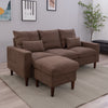 2 Seater faux leather/Linen Fabric Love Seat Sofa Armchair with Footstool Couch