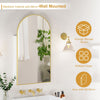 Arched Bathroom Mirror Cabinet Storage Metal Framed Premium Gold Wall Mounted