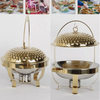 8L Gold Stainless Steel Chafing Dish With Hook Up,Buffet Server Food Warmer