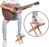 Bamboo Guitar Foot Stool Folding Musical Instrument Footrest 4 Adjustable Height