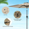Large Table Umbrella w/ Push Button Tilt & Crank Handle-Beige