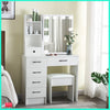 Dressing Table 10 LED Lighted Mirror Makeup Desk Vanity Table Stool Set Bedroom