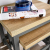 Nest of 2 Tables Coffee Tables Dark Grey Oak Nested Set Living Room 36mm Top
