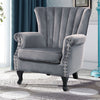 Occasional Chesterfield Velvet Lounge Armchair Wing Back Single Chair Home UK
