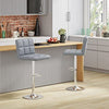 2 Pcs Bar Stools Armless Breakfast Bar Stools w/ Backrest Swivel Chrome Base PU