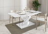 Extendable Table 140-180x80cm Kitchen White Gloss FAST FREE POSTAGE