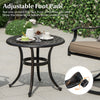 Outdoor Small Coffee Table Patio Side Table Cast End Table w/Adjustable Footpads