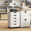 Mobile Vertical Filing Cabinet with 5 Drawers for Home Office, White