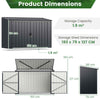 GYMAX 193 x 86 CM Metal Outdoor Storage Shed Snap-on Structures