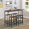 Industrial Rectangular Dining Table Set with 4 Stools for Dining Room, Kitchen,