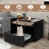 Cat Litter Box Enclosure Indoor Cat House Side Cabinet Nightstand w/Drawer