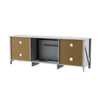 TV Stand Cabinet Unit Table w/ Electric Fireplace Insert Fire Media Heater Flame