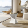 FATIVO Concrete Side Table Square Terrazzo Coffee Table Weather-Resistant Porch