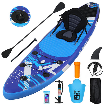 11FT Inflatable Stand Up Paddle Board SUP Surfboard Complete Kit with Kayak Seat